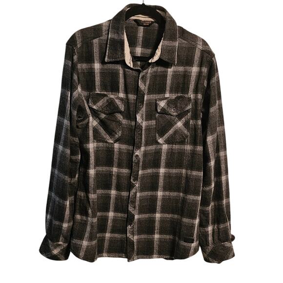 Outpost Makers Flannel Shirt – Size L – Gray Plaid Cabincore Outdoors - Picture 1 of 5